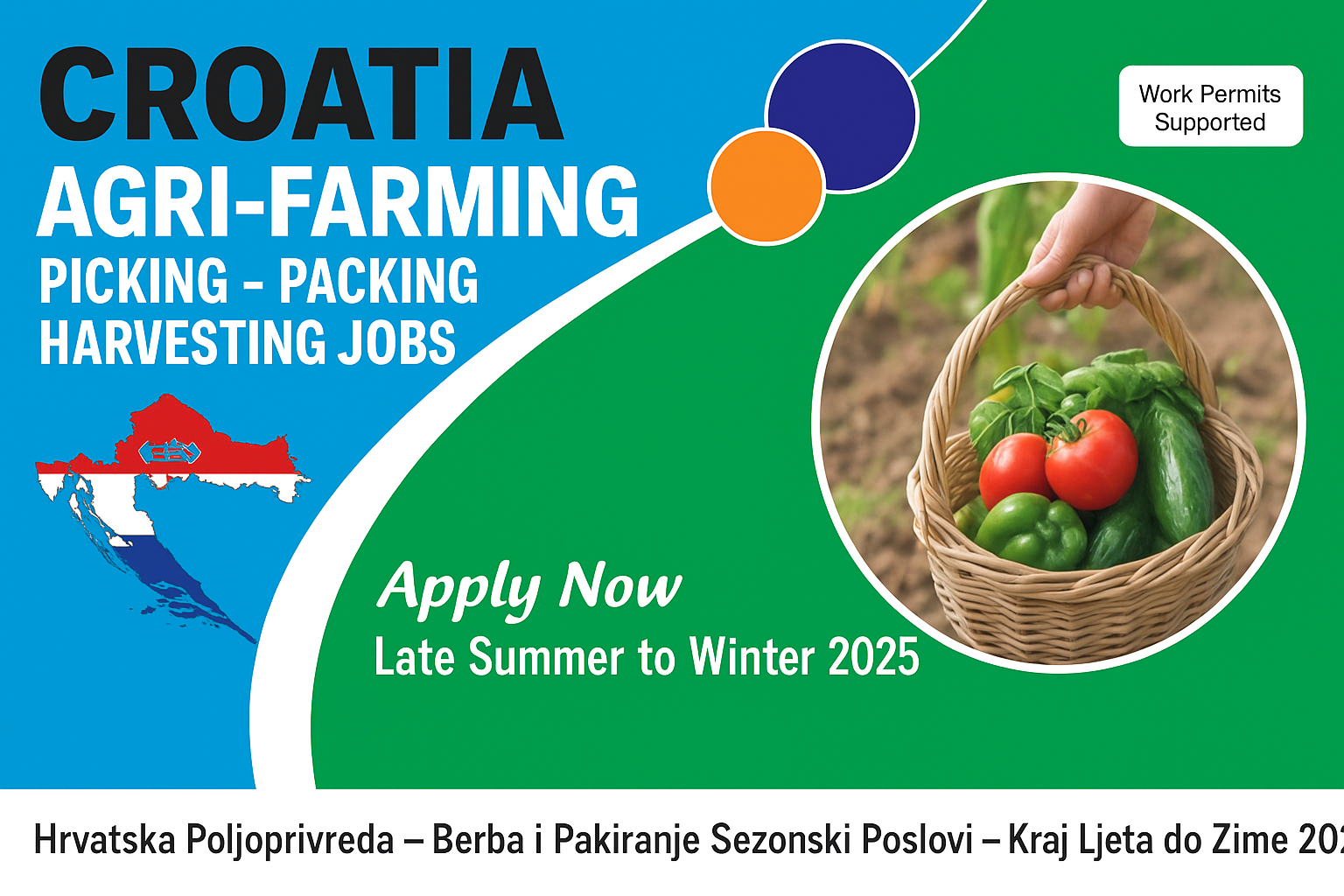 Crotia faarming jobs for picking and packing fruits